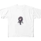 かわいい女の子とシュールな絵の地味子 フルグラフィックTシャツ