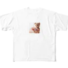 星パンダショップのはなとくま　～flower and bear～ フルグラフィックTシャツ