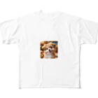 nick613の愛らしい小型犬が微笑みながらカメラに向かっている All-Over Print T-Shirt