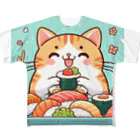 zuuu-の☆す☆し☆ね☆こ☆ フルグラフィックTシャツ