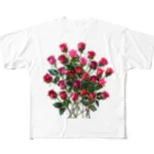 24_Redpink  visual calendarのRedpink 26 Roses フルグラフィックTシャツ