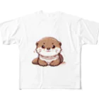 Kemmy-shopの癒しのコツメカワウソ フルグラフィックTシャツ