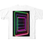 Association Against Mirroring SelfiesのAbstract_Neonsign All-Over Print T-Shirt