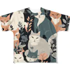 にょらやま堂のmodern cat's All-Over Print T-Shirt