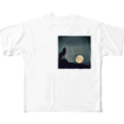 狼ショップの月夜の狼影 All-Over Print T-Shirt