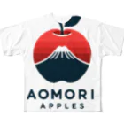 KUMACHOPのあおもりりんごと岩木山 フルグラフィックTシャツ