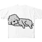 カール亭のなにか？とちょっ起きるワンさん　犬 All-Over Print T-Shirt