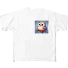 mame1103の虹色幸ふくろう All-Over Print T-Shirt