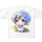 ぱんだまんのあじさい All-Over Print T-Shirt