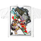 田の字の釣り猫 All-Over Print T-Shirt