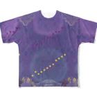 qasr el asulの【Witchy PURPLE / ウィッチー • パープル】月暦 x 魔女 All-Over Print T-Shirt