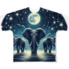 FUMYのNight  Elephant Symphonic フルグラフィックTシャツ