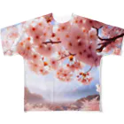 終わらない夢🌈の美しい桜🌸 フルグラフィックTシャツ