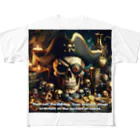 NikuQAIのShadowed Treasures: The Pirate's Legacy All-Over Print T-Shirt