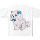 我楽汰倉庫_第二支部(犬)のおしゃれなマルチーズ フルグラフィックTシャツ