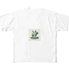花鳥風月のにんじん兎 フルグラフィックTシャツ