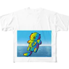 Drecome_Designの【レインボーカラー】おねんね海獺(ラッコ)親子 All-Over Print T-Shirt