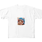 アニマルグッズストア　OPIの鮫の着ぐるみを着た猫 All-Over Print T-Shirt