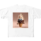 mogmogokawaryのチョコソフトくん フルグラフィックTシャツ