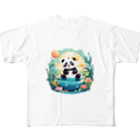 waterpandaの水辺のパンダ フルグラフィックTシャツ