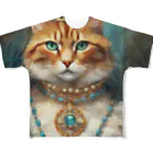 esmeralda64のパライバトルマリンの瞳の猫 フルグラフィックTシャツ