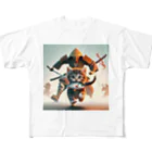 andanteのわくわくshopの猫と侍 All-Over Print T-Shirt