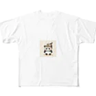 もぐふわアニマルズのふわふわパンダのラーメンワンダーランド フルグラフィックTシャツ