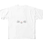 あにまるマスクのシンプルでかわいい猫の顔01 フルグラフィックTシャツ
