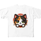 ハピコのイラストショップの三毛猫のリリちゃん フルグラフィックTシャツ