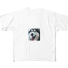 M_Takashiの【ユニークな魅力が溢れるオッドアイハスキー！】 All-Over Print T-Shirt