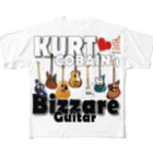 PHSG SOUND 音楽とアートのBIZZARE GUITAR ビザールギター KURT COBAIN カートコバーン ホワイト フルグラフィックTシャツ