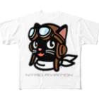 NYAO_AVIATIONのNYAO AVIATION ブランドキャラクター All-Over Print T-Shirt