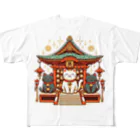 「動物ミリ屋」の笑福 フルグラフィックTシャツ