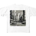 American Comic StyleのAmerican Comic Landscape Mono 4 フルグラフィックTシャツ