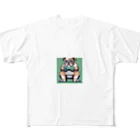 barisukaのゲーム中毒のブルドッグ All-Over Print T-Shirt