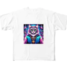 AIフォトSHOPのイケ猫DJ フルグラフィックTシャツ