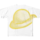 いちご2415の麦わら帽子【デッサン風】 フルグラフィックTシャツ