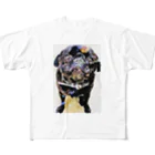 KenHana ハウスの黒パグケンちゃん癒しグッズ All-Over Print T-Shirt