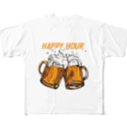 JUNK_HEDDのビールでハッピー フルグラフィックTシャツ