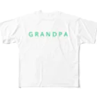 moiのGRANDPA(グリーン) フルグラフィックTシャツ