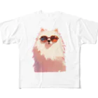 AQUAMETAVERSEのサングラスをかけた、かわいい犬 Marsa 106 All-Over Print T-Shirt