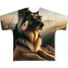 AQUAMETAVERSEのサングラスをかけた、かわいい犬 Marsa 106 フルグラフィックTシャツ