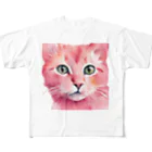 キャツアイのピンクの猫ちゃんやで All-Over Print T-Shirt