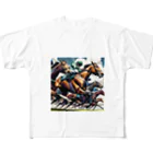 legendary horseのゴール前1ハロン、それは競馬の魂が燃え上がる瞬間 All-Over Print T-Shirt