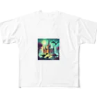 marian_baseの恐竜と城 All-Over Print T-Shirt