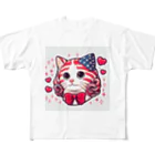 yasurin7000のアメリカンなアメリカンカール フルグラフィックTシャツ