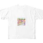 decnaの川沿いの街並み All-Over Print T-Shirt