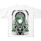 kyon1aiartの㎇ちゃん　グレースケール風　B All-Over Print T-Shirt