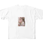 AQUAMETAVERSEのバラの花束と女性　なでしこ1478 フルグラフィックTシャツ