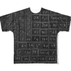 Isaiah_AI_Designの黒板の数字 フルグラフィックTシャツ